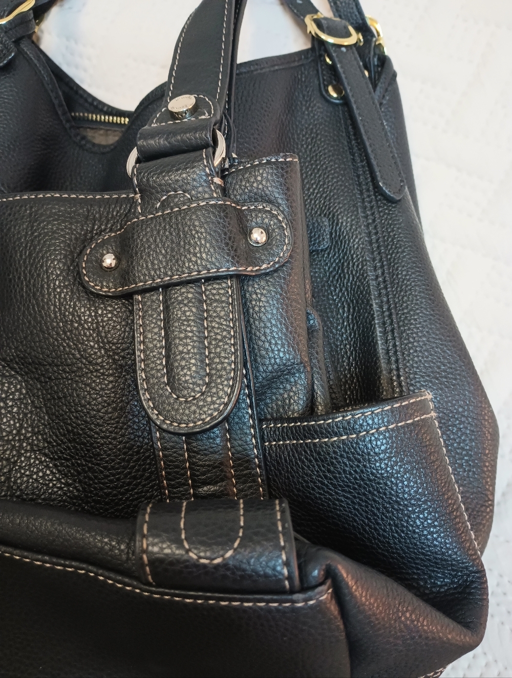 Tignanello Very Dark Brown Genuine Leather Satchel Bag - Picture 8 of 9